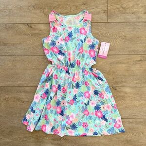 Tommy Bahama Girls Summer colorful tropical floral Dress Sz 10/12 Vacation NEW